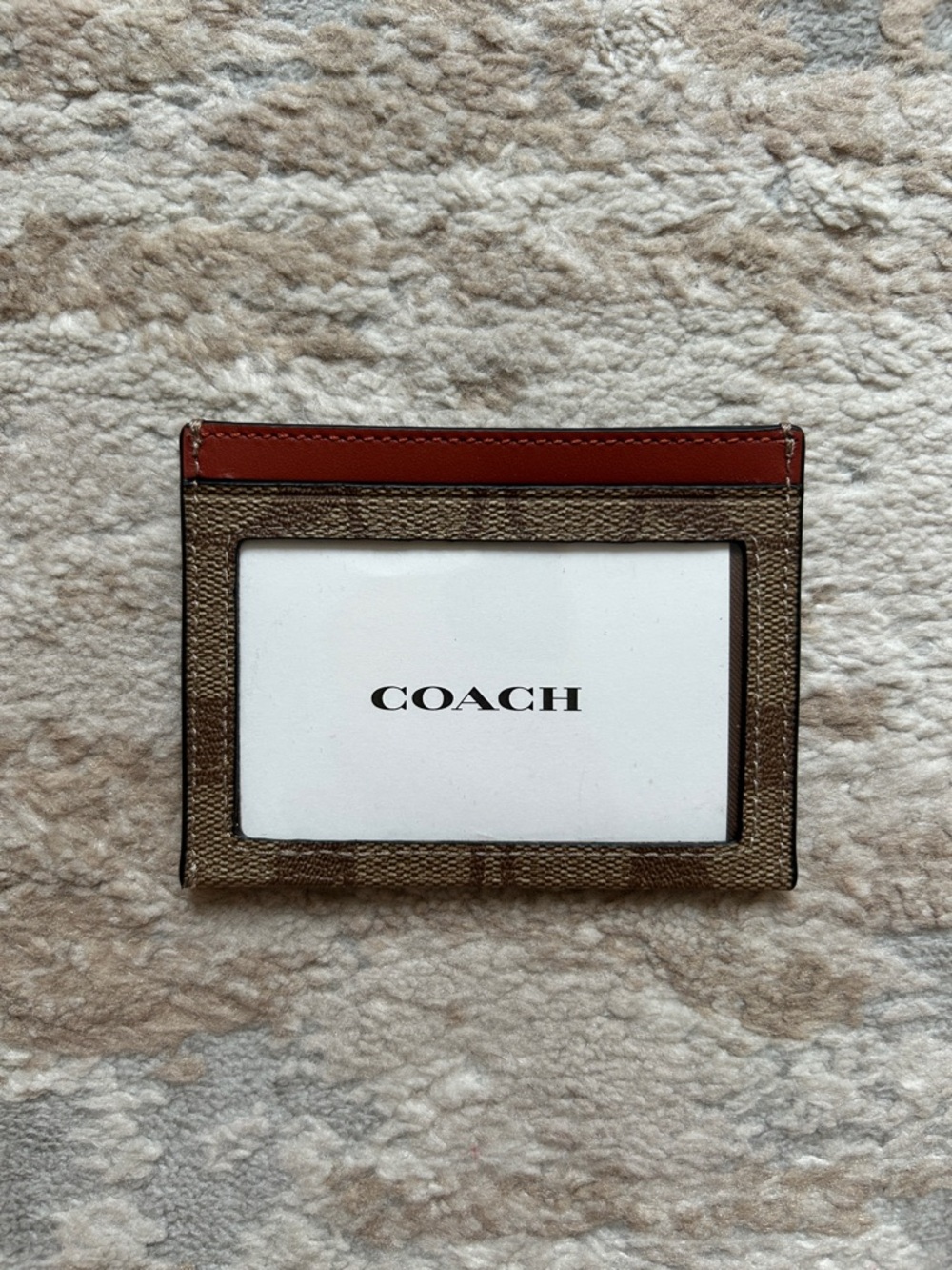 Coach Brown Signature Canvas & Leather Card Holder - Picture 2 of 6